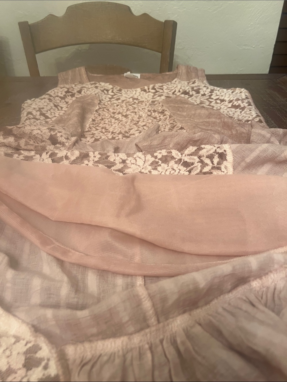 Sleeveless Lace-Front Ruffle Hem Mini Dress in Dusty Rose - Picture 8 of 10